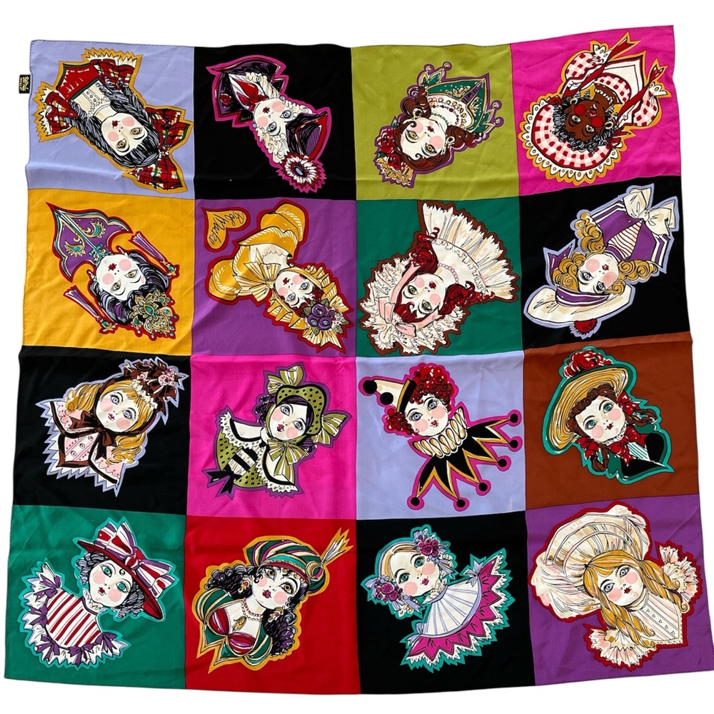 Bob Mackie Wearable Art 80’s silk scarf